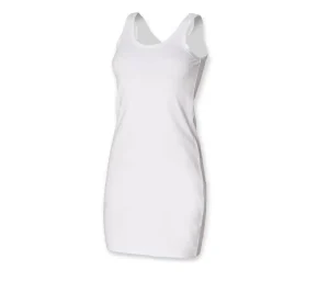 SF Women SK104 - Robe Débardeur Longue en Coton Stretch Confortable