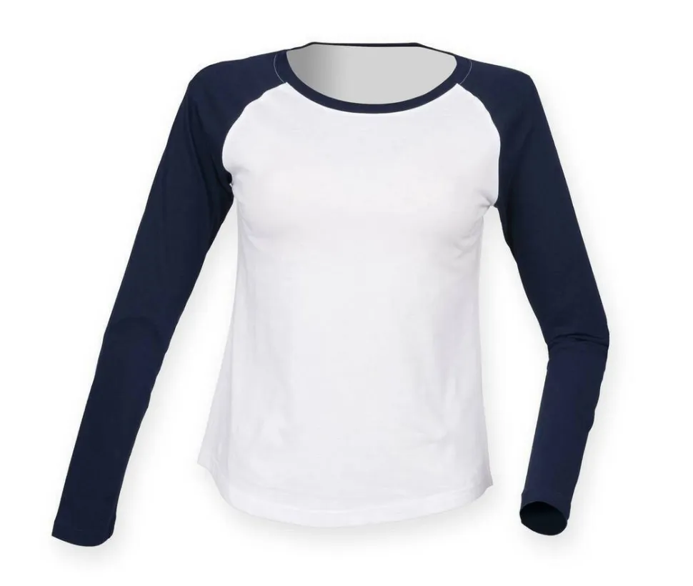 SF Women SK271 - Tee-shirt baseball manches longues femme