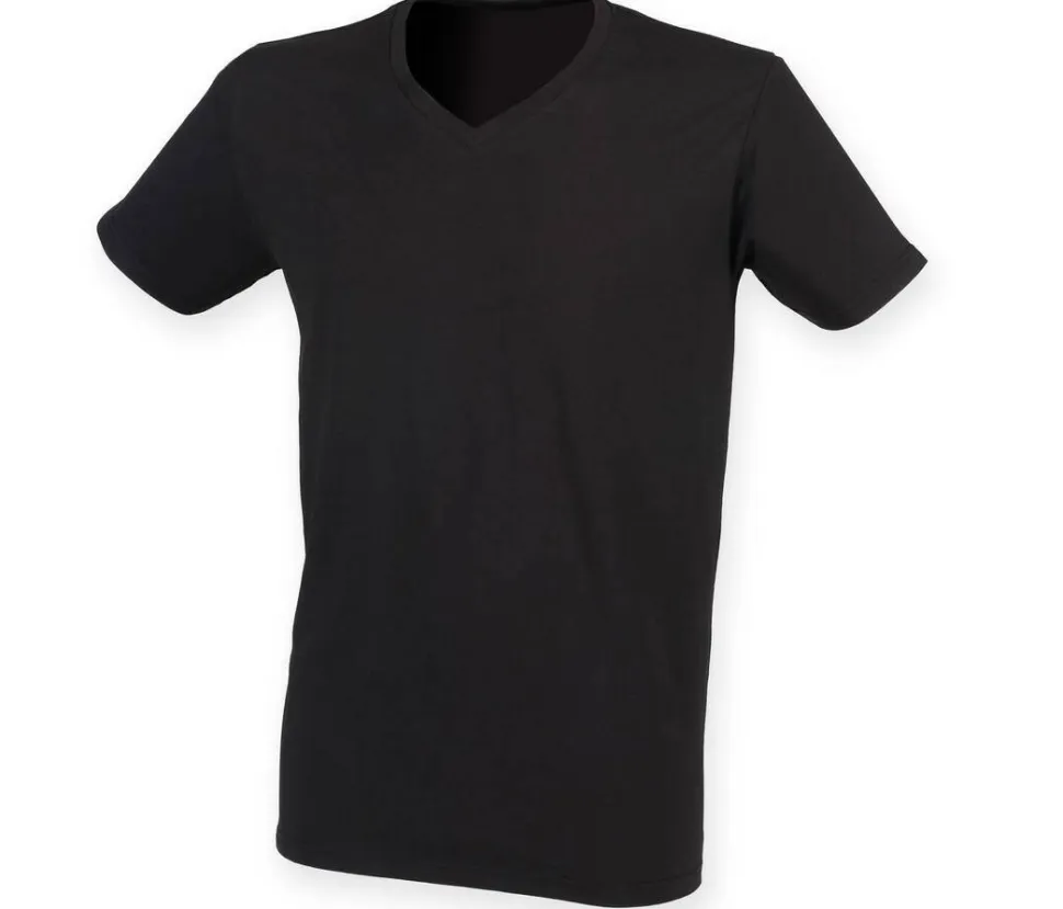 Skinnifit SF122 - Tee-Shirt Col V Homme Stretch en Coton