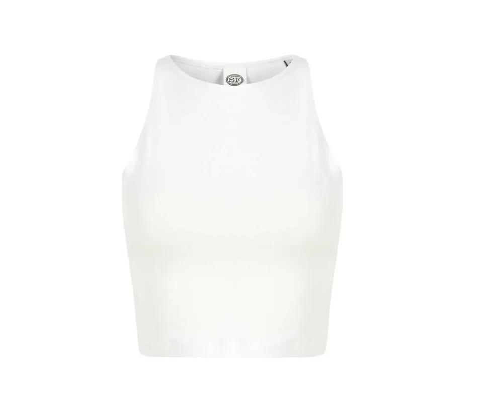 Skinnifit SK106 - Débardeur Court en Coton avec Dos Nageur