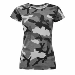 SOL'S 01187 - Camo Women Tee Shirt Femme Col Rond