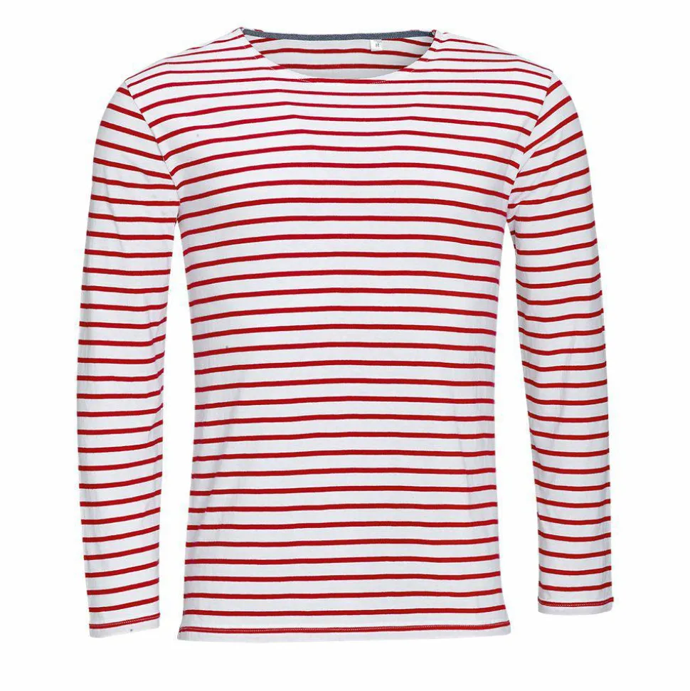 SOL'S 01402 - MARINE MEN Tee Shirt Homme Manches Longues Rayé