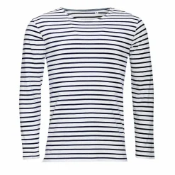 SOL'S 01402 - MARINE MEN Tee Shirt Homme Manches Longues Rayé