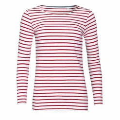 SOL'S 01403 - MARINE WOMEN Tee Shirt Femme Manches Longues Rayé