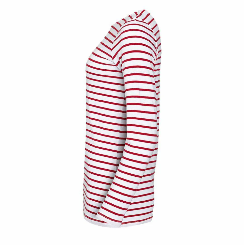 SOL'S 01403 - MARINE WOMEN Tee Shirt Femme Manches Longues Rayé