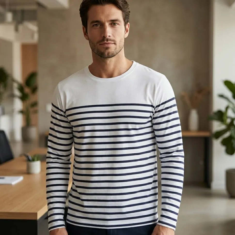 SOL'S 03099 - Matelot Lsl Men Tee Shirt Homme Manches Longues Rayé