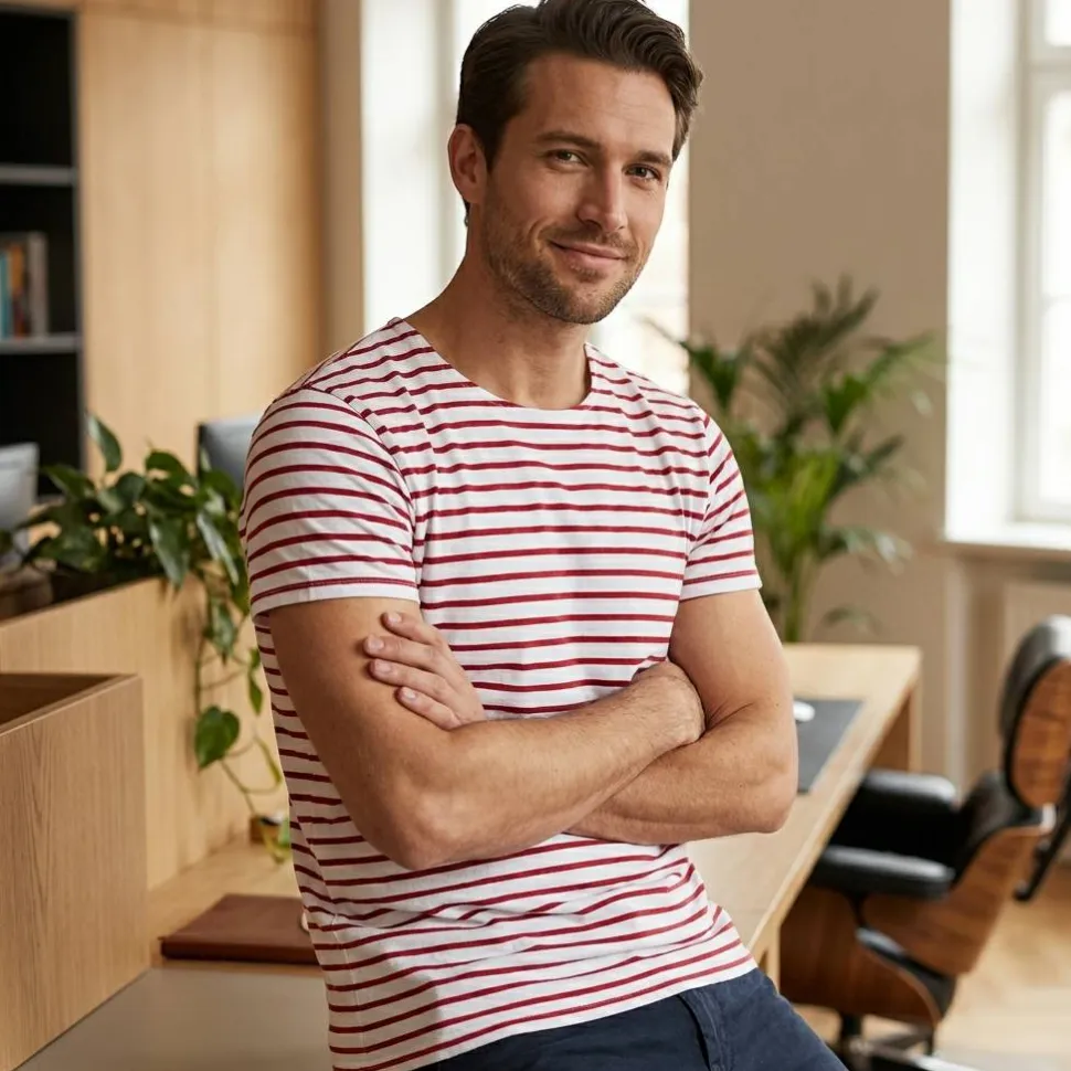 SOL'S 01398 - MILES MEN Tee Shirt Homme Col Rond Rayé