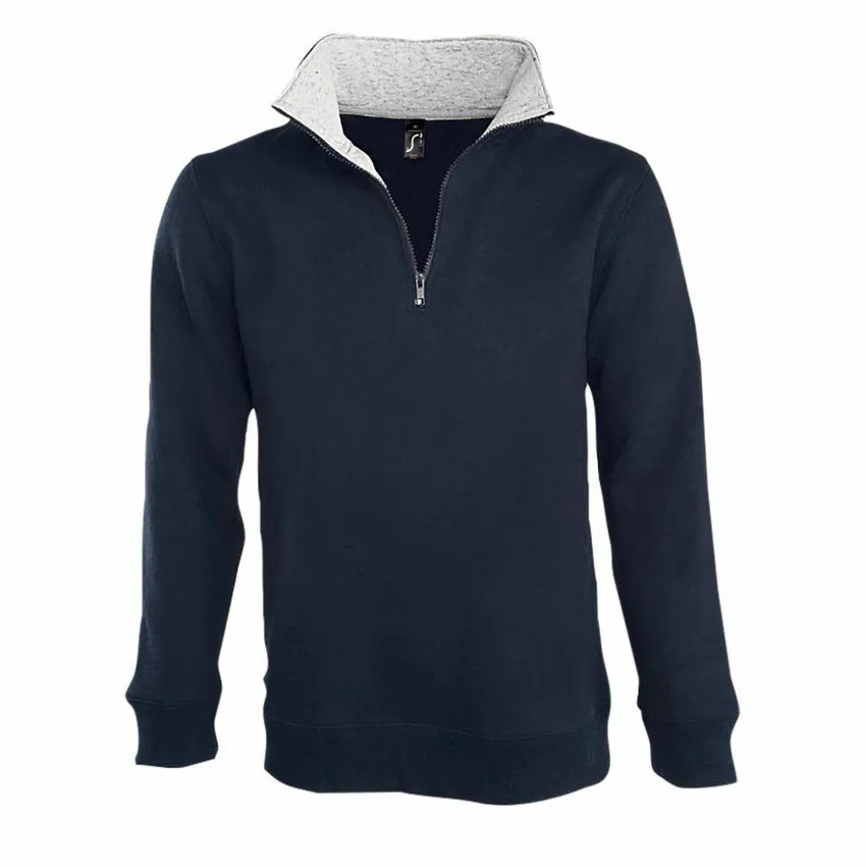 SOL'S 47300 - SCOTT Sweat Shirt Homme Col Camionneur (1/4 Zip)