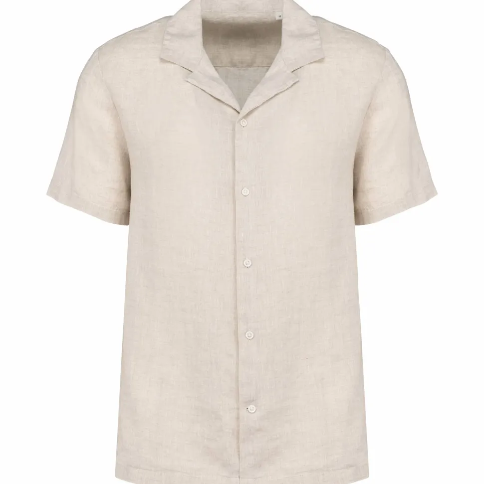 Spasso SP509 - Chemise à col bowling en lin homme