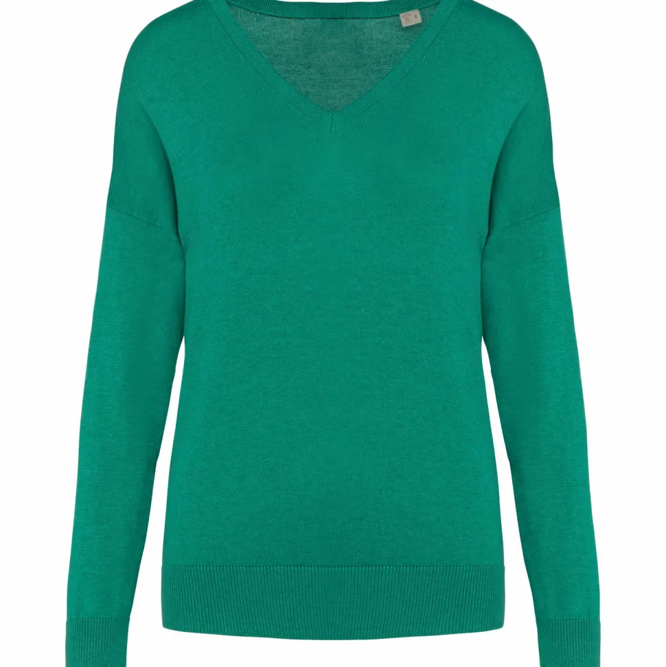 Spasso SP921 - Pull écoresponsable col V en lyocell femme