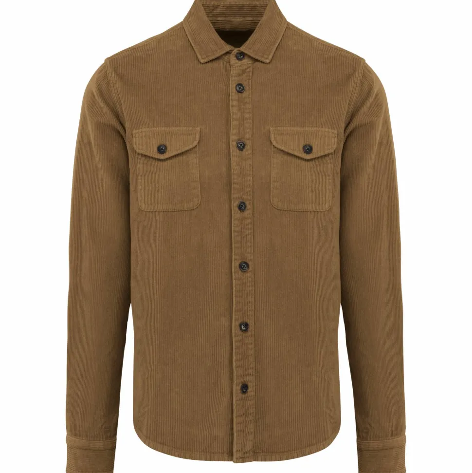 Spasso SP519 - Surchemise écoresponsable délavée en velours côtelé homme