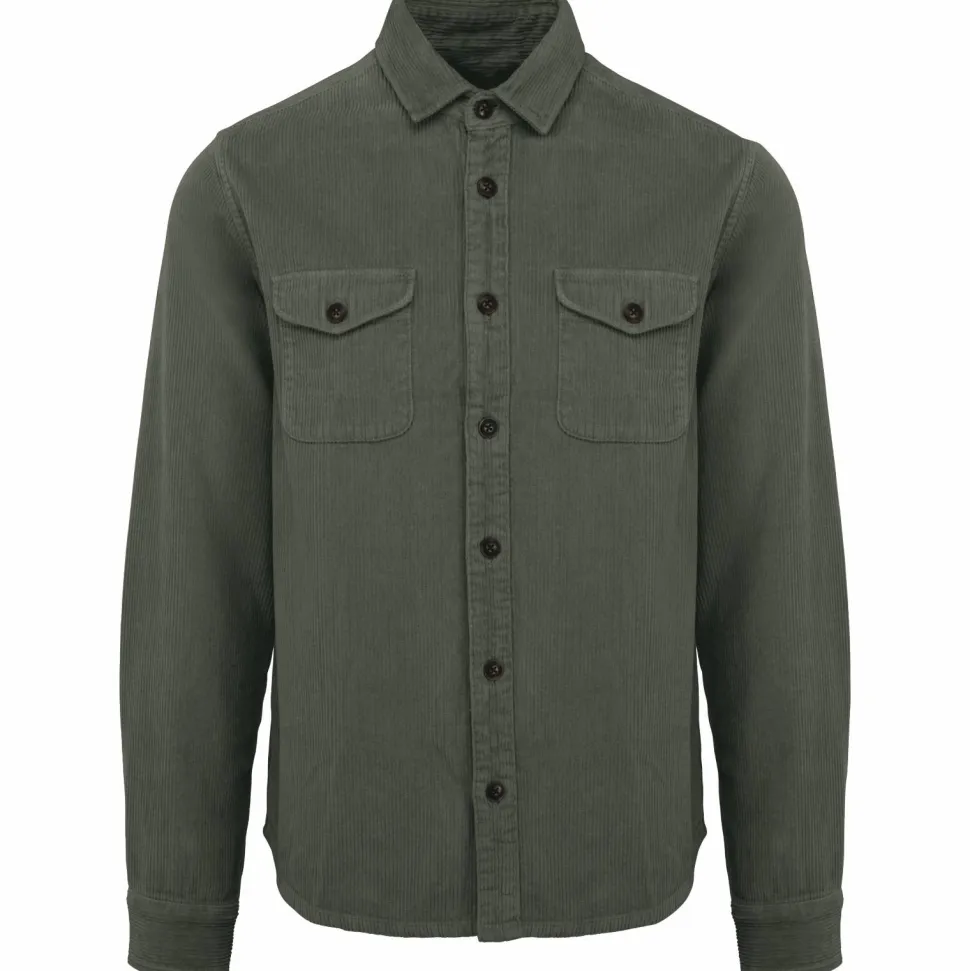 Spasso SP519 - Surchemise écoresponsable délavée en velours côtelé homme
