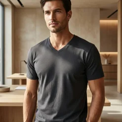 TEE JAYS TJ8006 - T-shirt Homme Élégant Col V Confortable