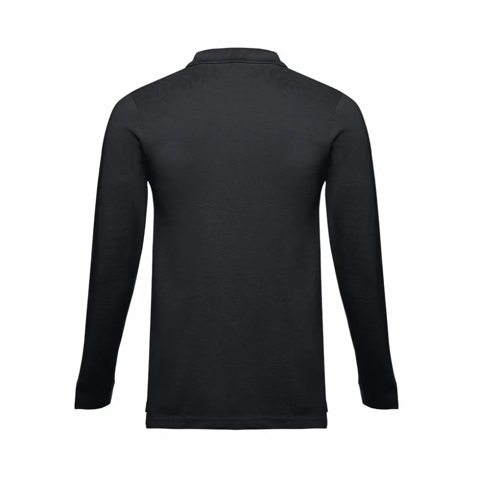 TH Clothes 30141 - Polo à manches longues en coton cardé pour hommes