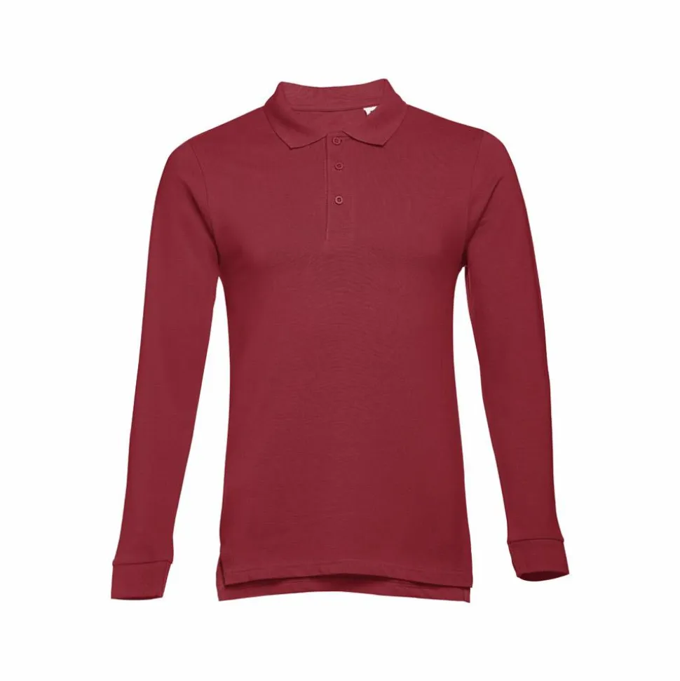 TH Clothes 30141 - Polo à manches longues en coton cardé pour hommes