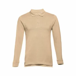 TH Clothes 30141 - Polo à manches longues en coton cardé pour hommes