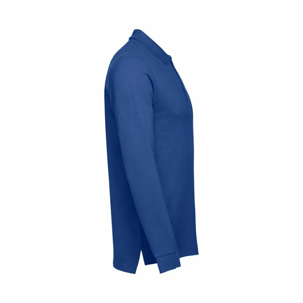 TH Clothes 30141 - Polo à manches longues en coton cardé pour hommes