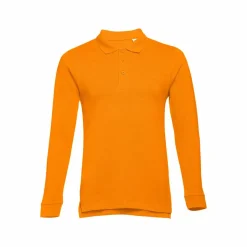 TH Clothes 30141 - Polo à manches longues en coton cardé pour hommes