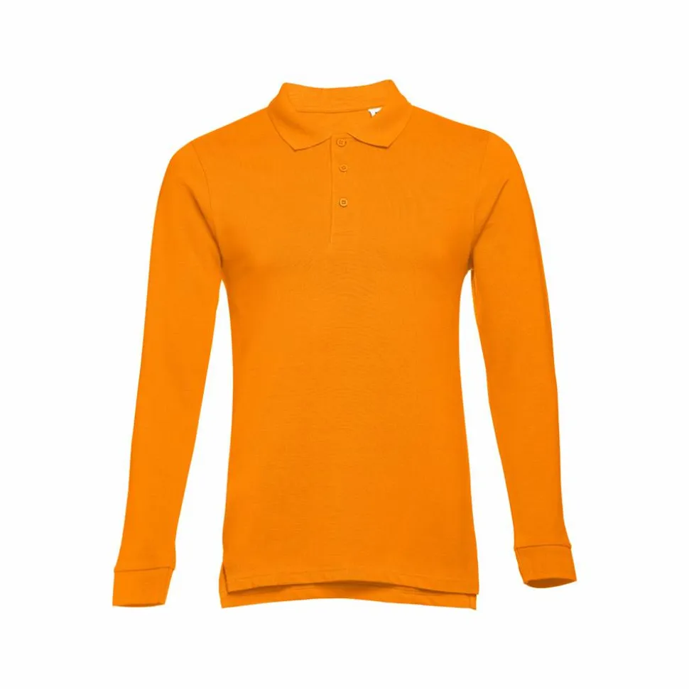 TH Clothes 30141 - Polo à manches longues en coton cardé pour hommes
