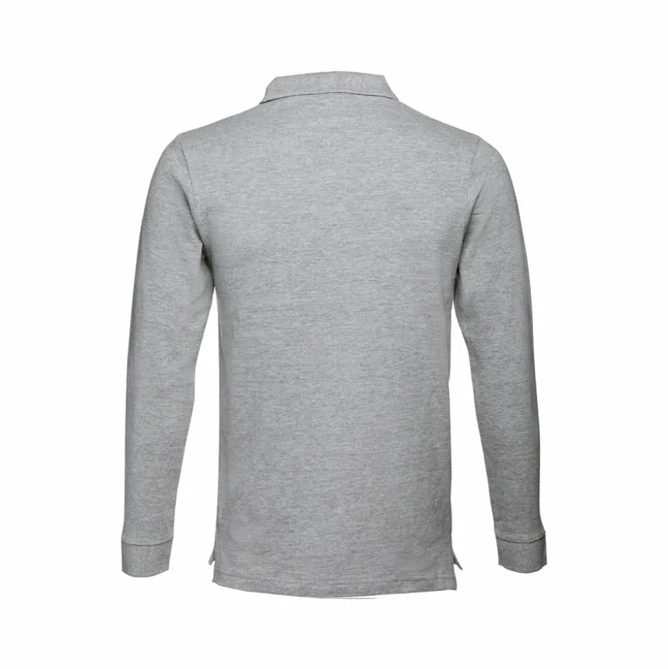 TH Clothes 30141 - Polo à manches longues en coton cardé pour hommes