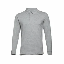 TH Clothes 30141 - Polo à manches longues en coton cardé pour hommes