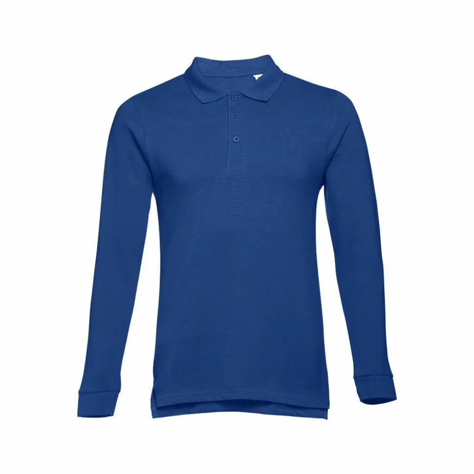 TH Clothes 30141 - Polo à manches longues en coton cardé pour hommes