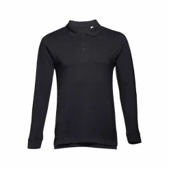 TH Clothes 30141 - Polo à manches longues en coton cardé pour hommes