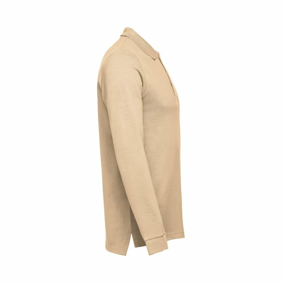 TH Clothes 30141 - Polo à manches longues en coton cardé pour hommes