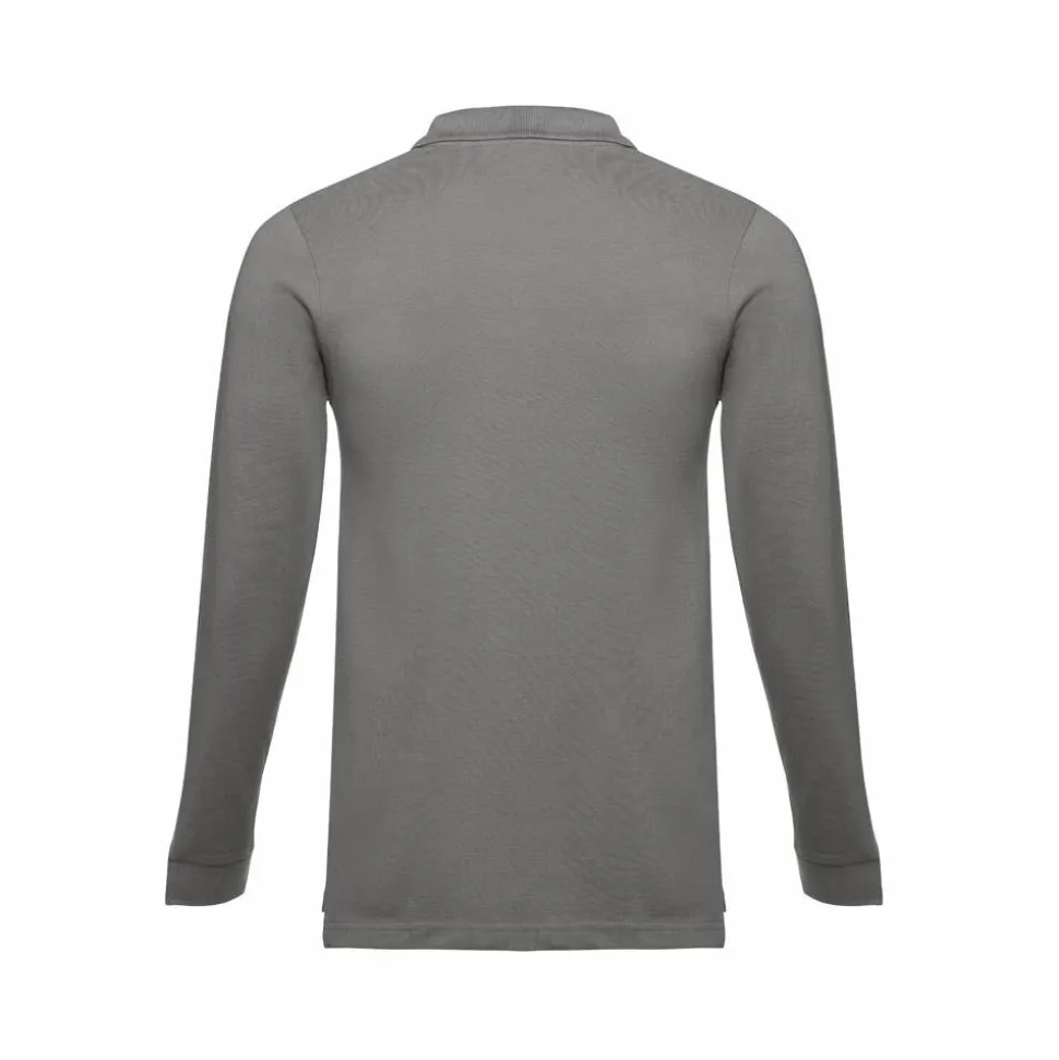 TH Clothes 30141 - Polo à manches longues en coton cardé pour hommes