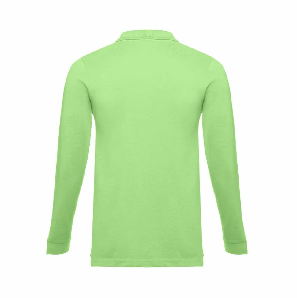 TH Clothes 30141 - Polo à manches longues en coton cardé pour hommes