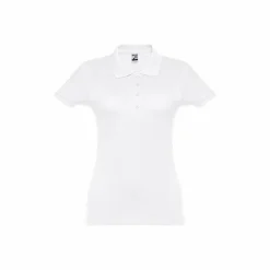 TH Clothes 30134 - Polo manches courtes ceinturé pour femme en coton cardé