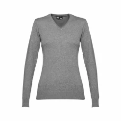 TH Clothes 30150 - Pull à col V pour femmes en coton et polyamide