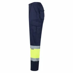Velilla 36052 - Pantalon bicolore en sergé (210g/m²), doublé, multi-poches, en coton (20%) et polyester (80%)