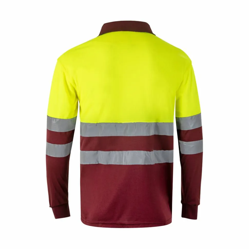 Velilla 36069 - Polo bicolore (160g/m²) à manches longues, en polyester (100%)