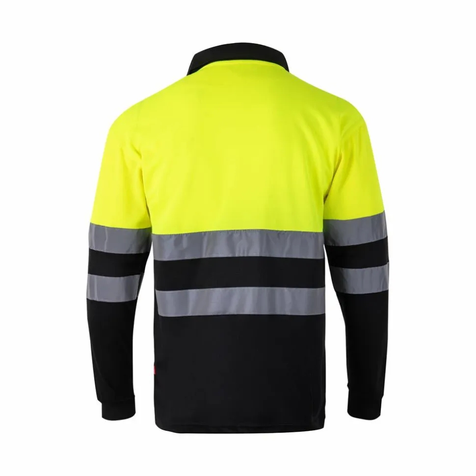 Velilla 36069 - Polo bicolore (160g/m²) à manches longues, en polyester (100%)