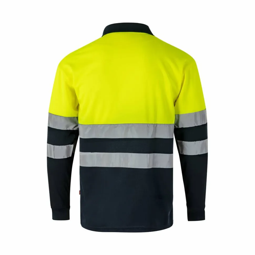Velilla 36069 - Polo bicolore (160g/m²) à manches longues, en polyester (100%)