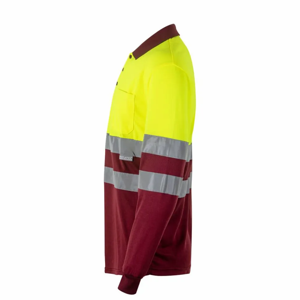 Velilla 36069 - Polo bicolore (160g/m²) à manches longues, en polyester (100%)