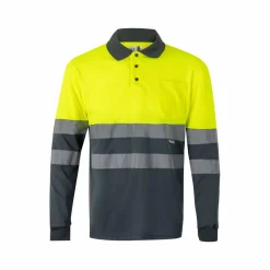 Velilla 36069 - Polo bicolore (160g/m²) à manches longues, en polyester (100%)