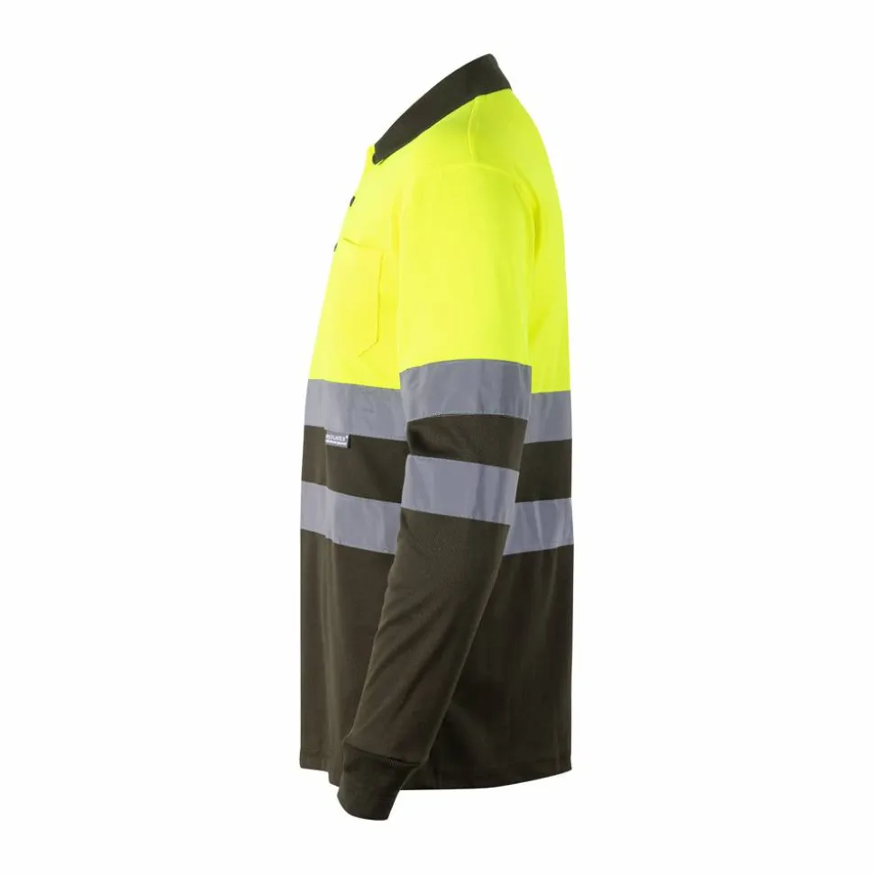 Velilla 36067 - Polo bicolore (160g/m²) à manches longues, en polyester (100%)