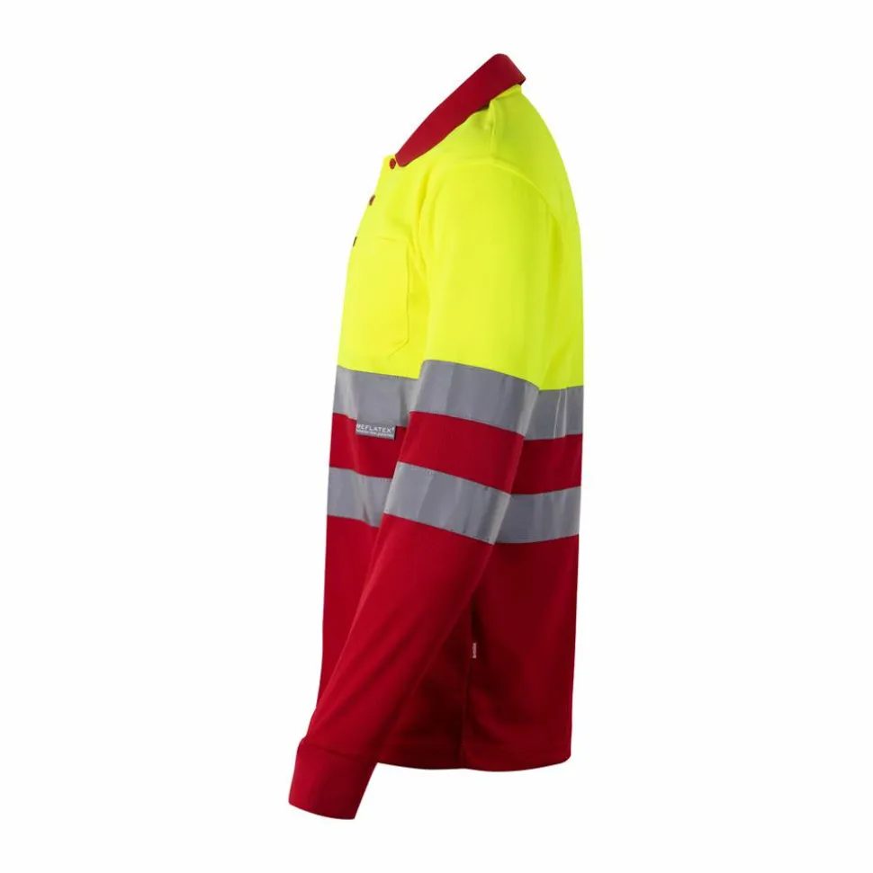 Velilla 36067 - Polo bicolore (160g/m²) à manches longues, en polyester (100%)