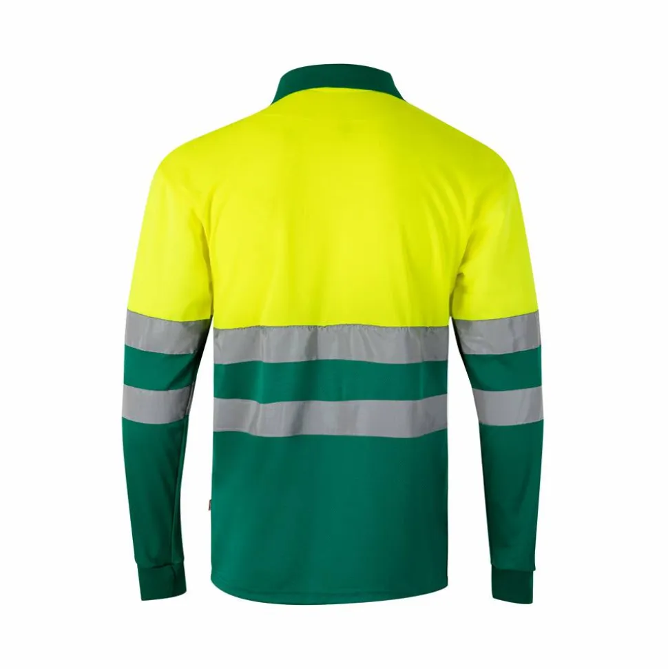 Velilla 36067 - Polo bicolore (160g/m²) à manches longues, en polyester (100%)