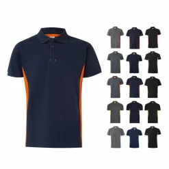Velilla 36039 - Polo piqué bicolore (180g/m²), manches courtes, en coton (60%) et polyester (40%)