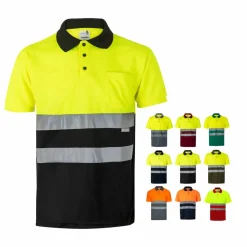 Velilla 36063 - Polo piqué bicolore (160g/m²) à manches courtes, en polyester (100%)