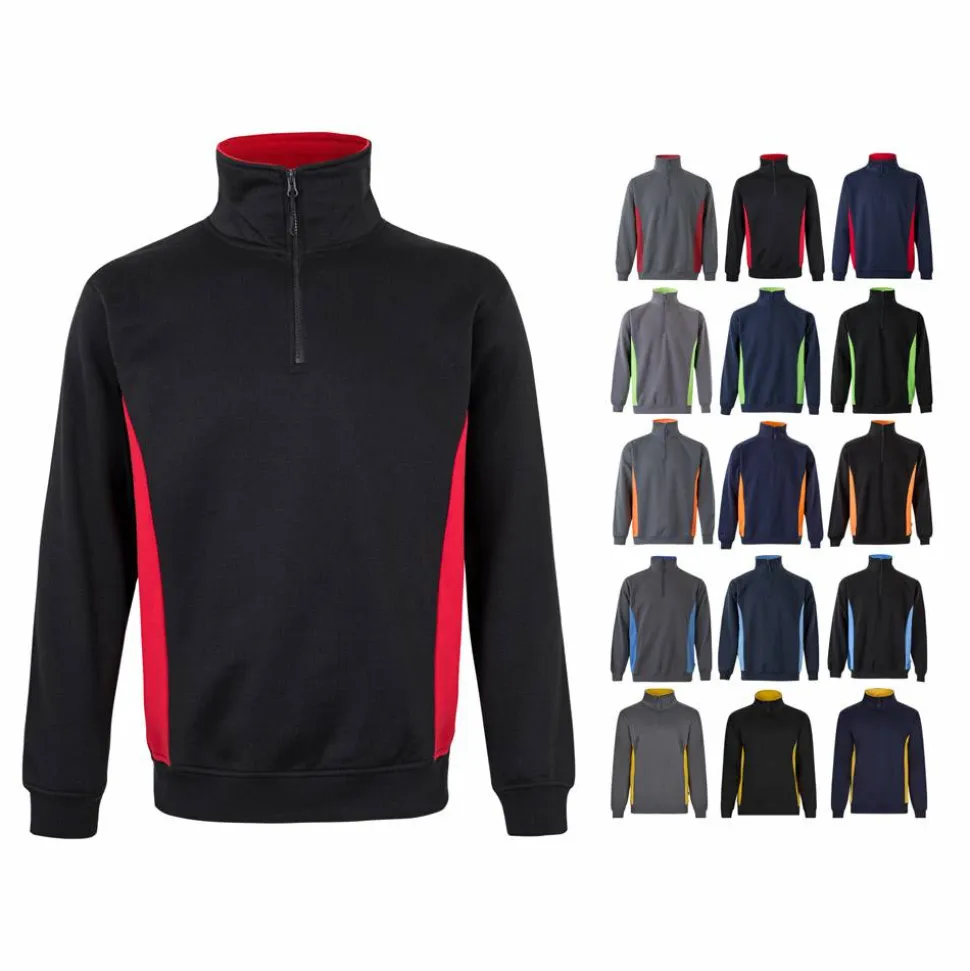 Velilla 36044 - Sweat bicolore en éponge (260g/m²), en polyester (65%) et coton (35%)