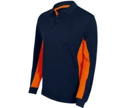 VELILLA V5514 - POLO BICOLORE MANCHES LONGUES