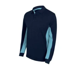 VELILLA V5514 - POLO BICOLORE MANCHES LONGUES