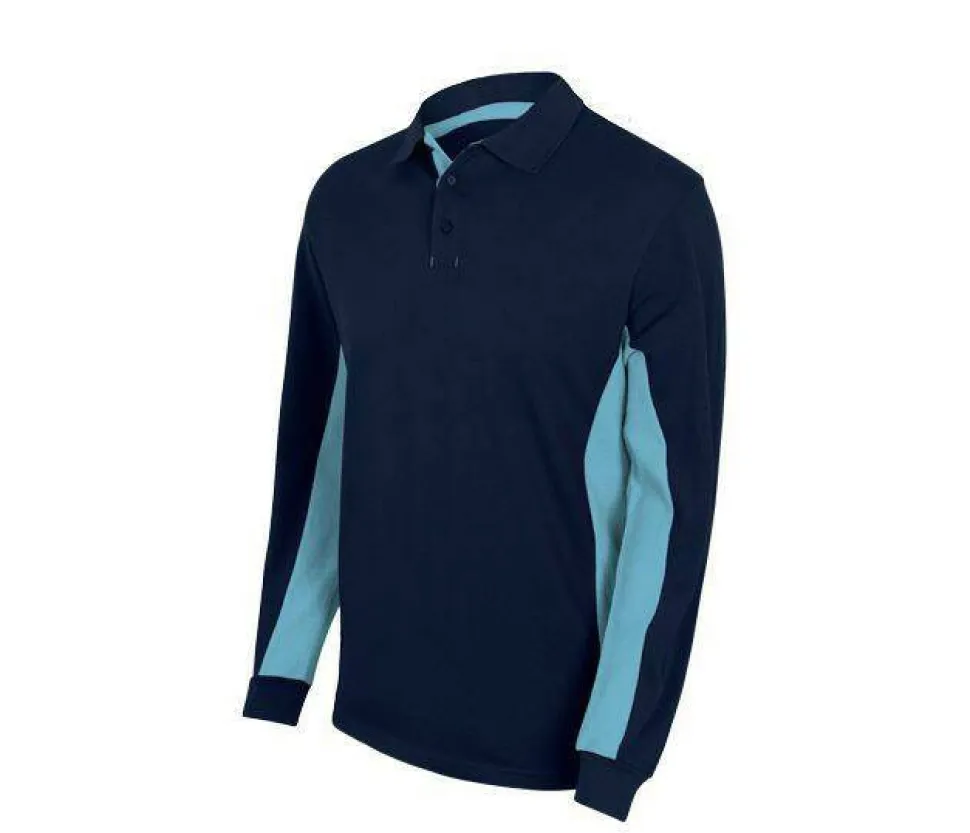 VELILLA V5514 - POLO BICOLORE MANCHES LONGUES