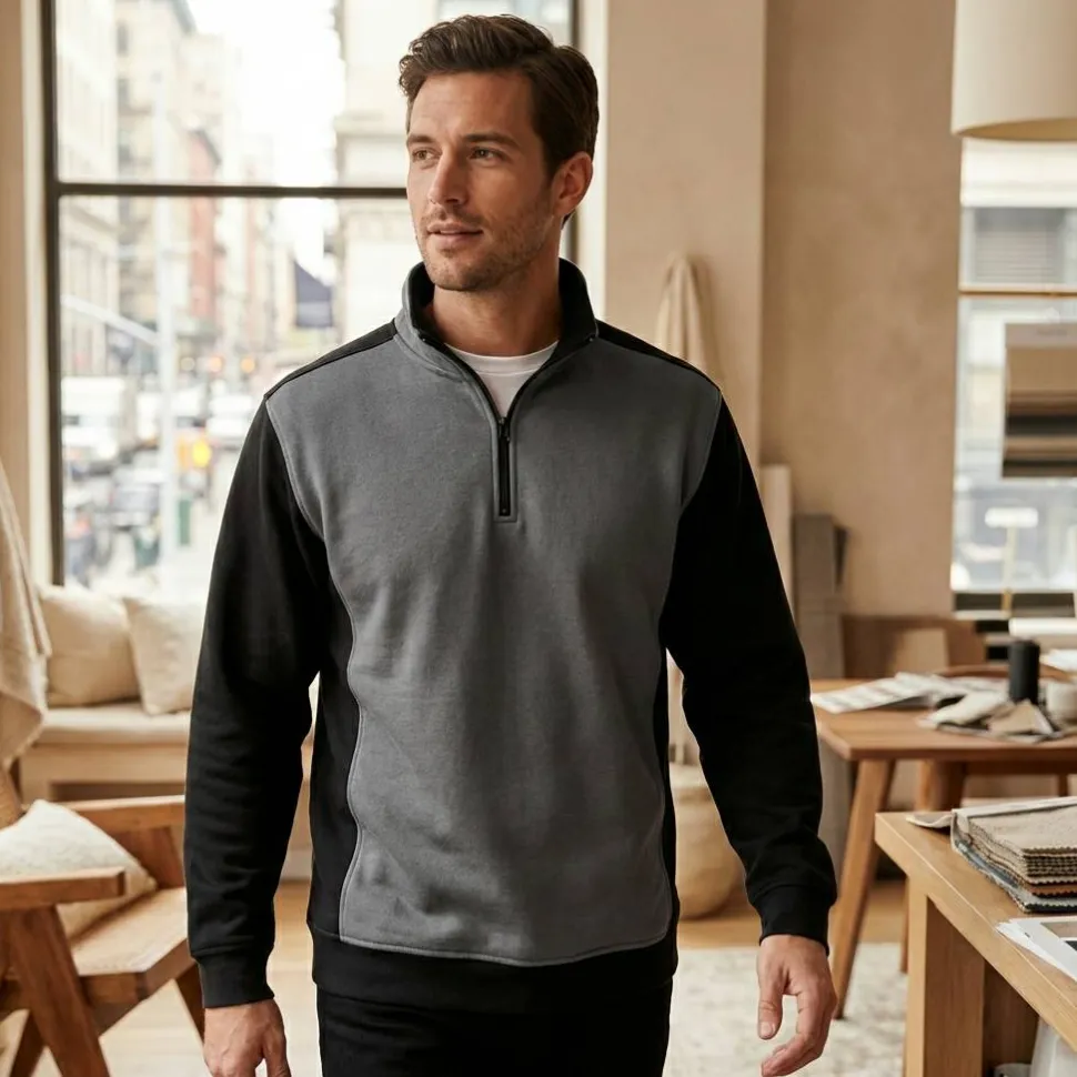 VELILLA V5703 - Sweat bicolore col zippé