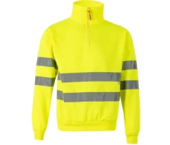 VELILLA V35702 - SWEAT COL ZIPPÉ HAUTE VISIBILITE
