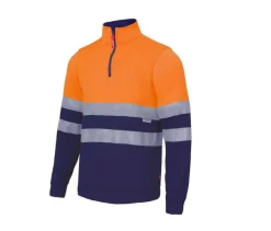 VELILLA V5701 - Sweat Col Zippe Bicolore Haute Visibilité